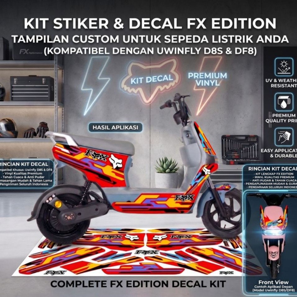 Striping Sepeda Listrik Uwinfly d8d d8s