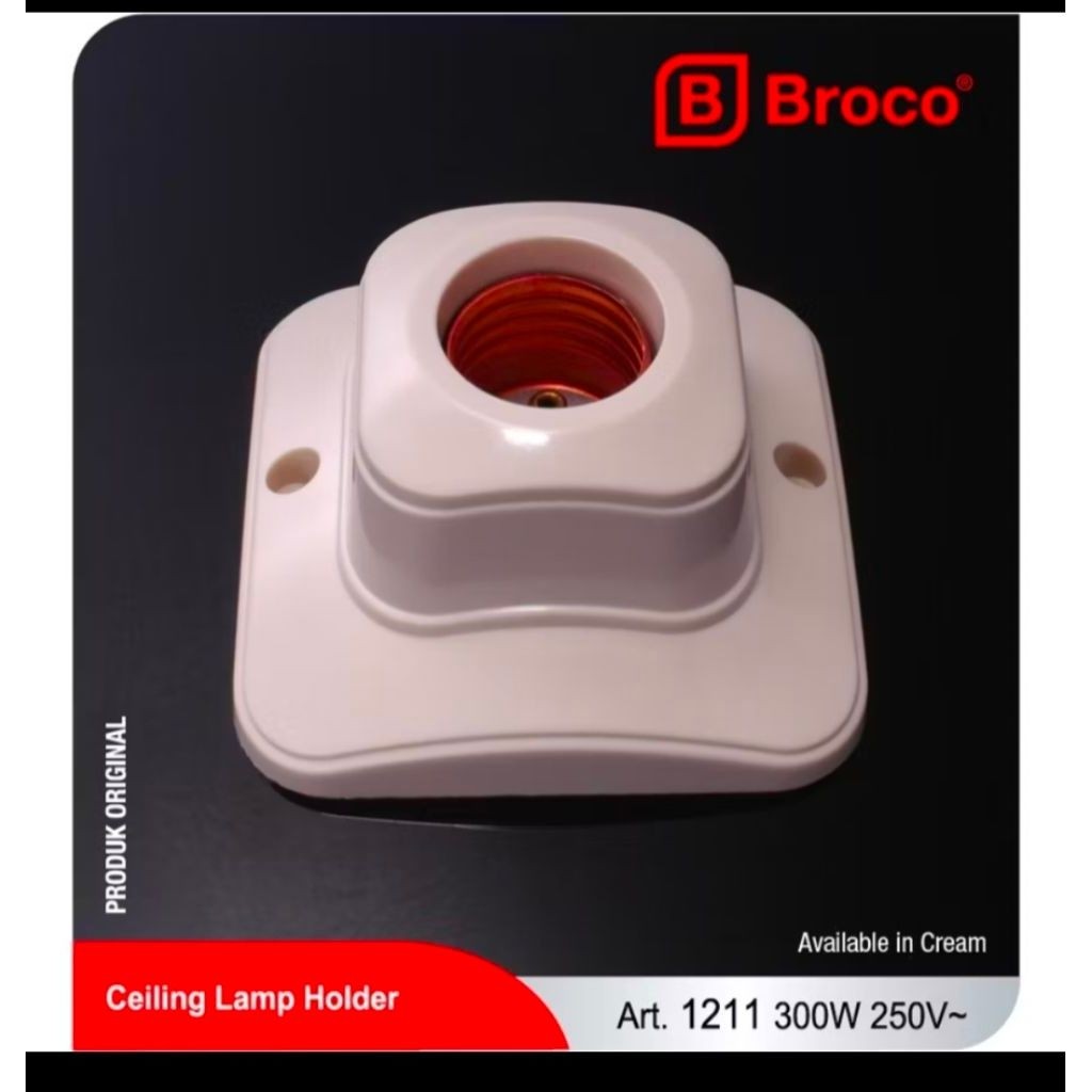 Fitting Lampu Plafon Broco Persegi 1211/ Fitting broco oval 1211
