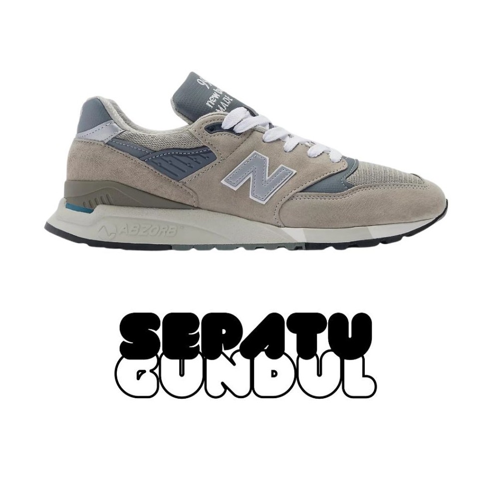 Sepatu Sneaker Pria NB 998 Grey Made in USA  U998GR