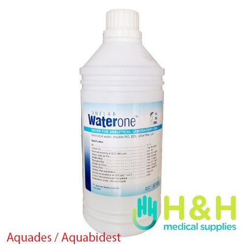 Waterone 1 Liter / Aquades / Aquadest Aquabidest / Aquabidest / Air Kesehatan / Purified Water / Wat