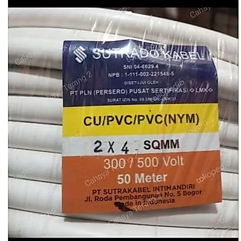 Kabel NYM 2x4mm Kabel Listrik Kawat NYM 2x4 mm SUTRADO NYM 2x4mm 2x4 mm PERMETER
