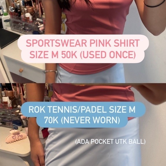 Sports wear skirt tennis, pilates shirt preloved