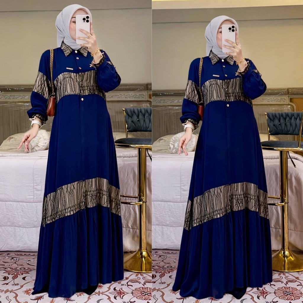 Gamis Keisha Dress - Gamis Twill Mix Brukat