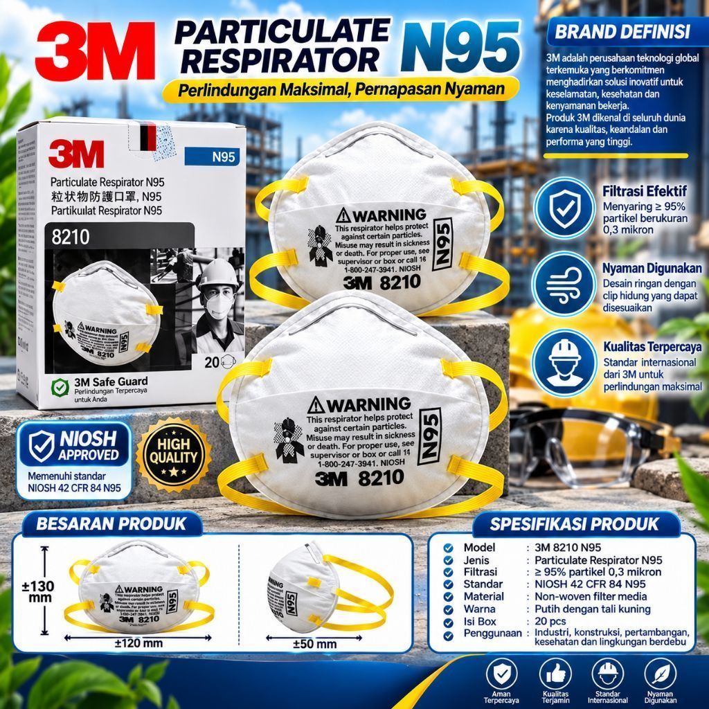 Masker 8210 N95 3M / Masker KN 95