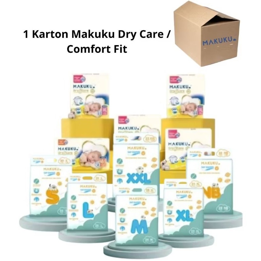 1 KARTON MAKUKU Air Diapers Comfort Fit | Makuku Dry Care Air Diapers pants/tape