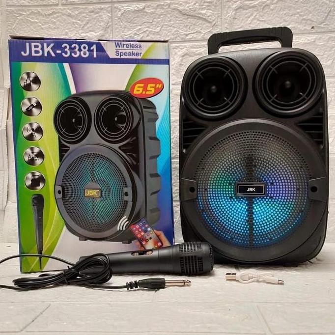 MAAD MKC JBK Speaker 3381 Portable Bluetooth Series JBK 6.5 Inch Free Microphone Wireless