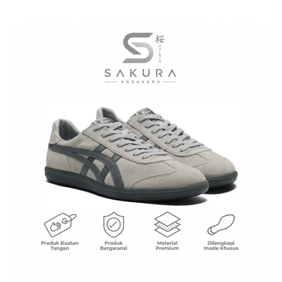 Sepatu Pria Wanita Sneakers Onitsuka Tiger Tokuten Grey