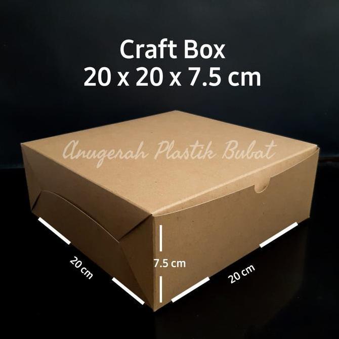 Dus Nasi 20x20 Isi 50/ Kotak Nasi Kraft Paper/ Dus nasi Cokelat 20x20