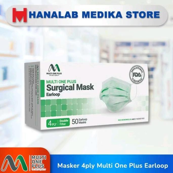 Multi One Plus Surgical 4ply Mask Earloop / Masker medis 4ply