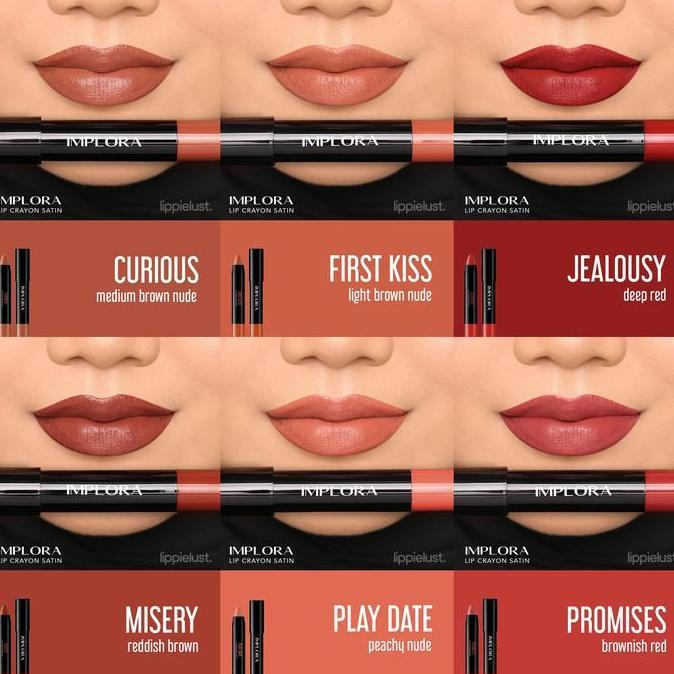 Implora Lip Crayon Satin 3,5 gr | Lipstik Ringan | Gloss Satin Finish
