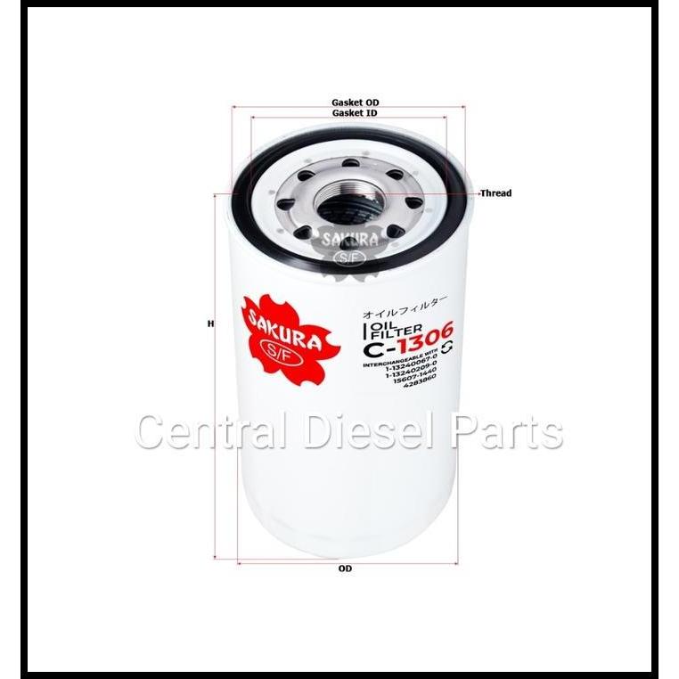 HOT DEAL OIL FILTER OLI 4283860 HINO EM100 15607-1440 C-1306 C1306 SAKURA 