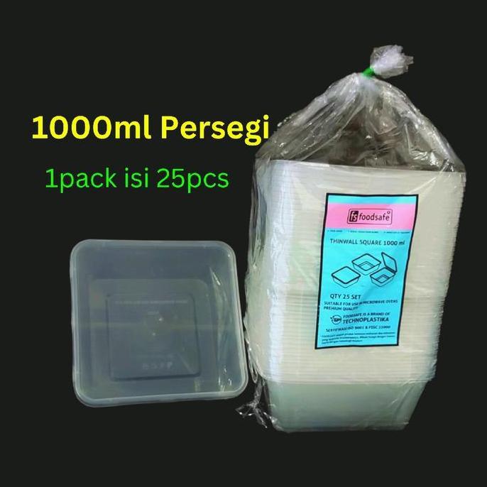 Thinwall Kotak Persegi 1000Ml Thinwall Square 1000Ml