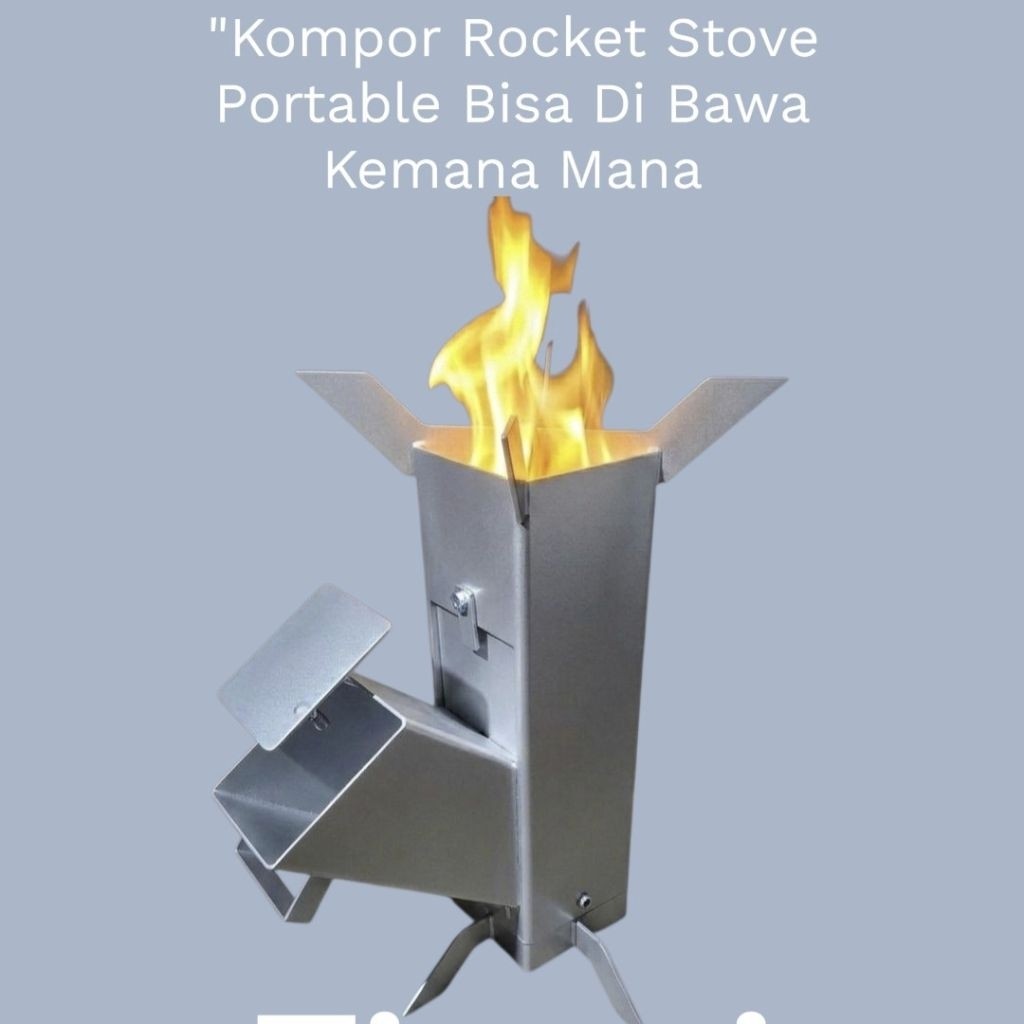 Kompor Rocket Stove ( MINIMALIS PORTABLE ) Ukuran T25cm / Kompor Camping / Kompor Berbahan Besi galv