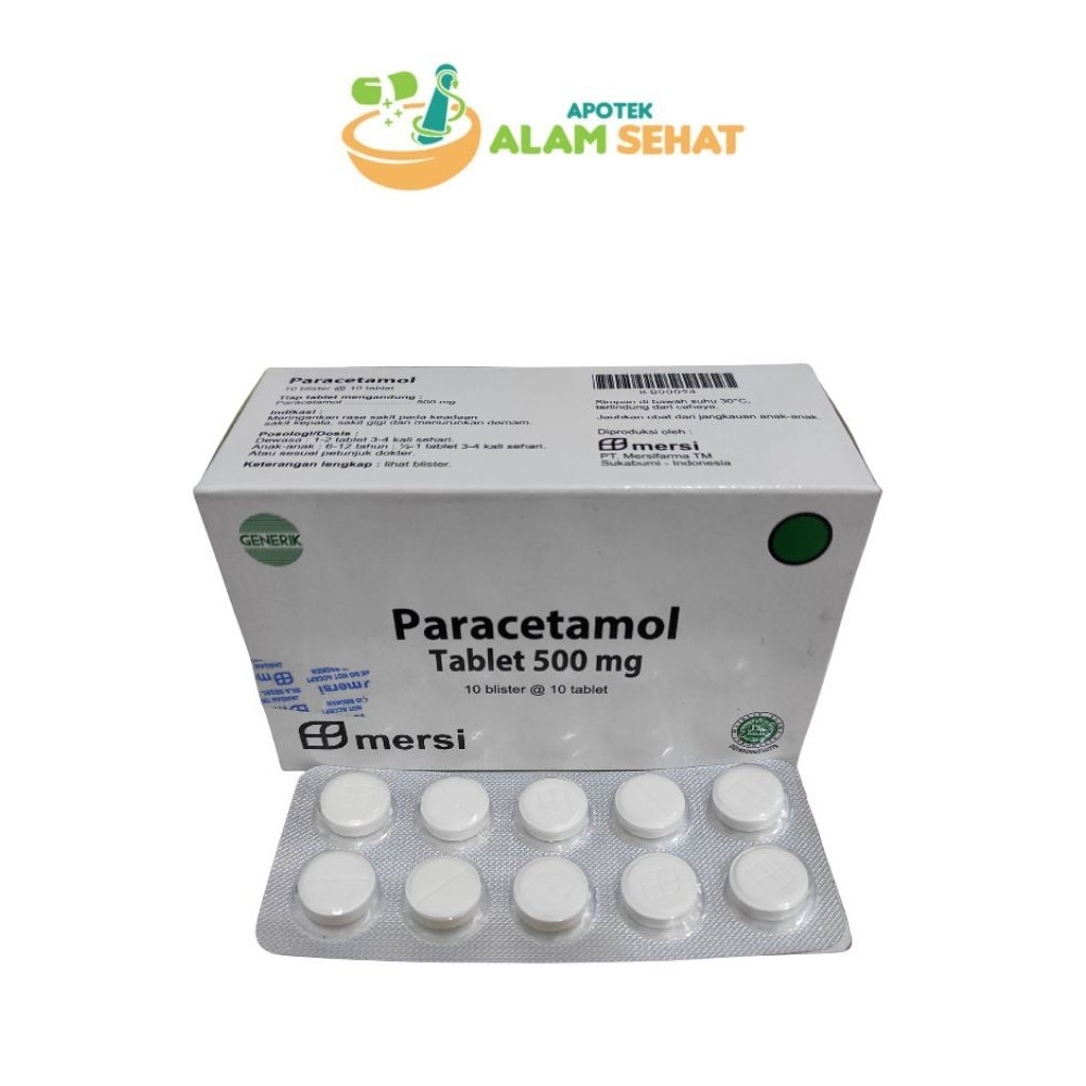 Paracetamol 500 mg Tablet Generik Strip 10 Tablet