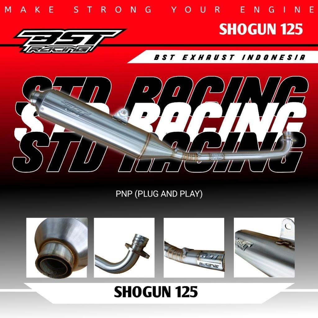 Knalpot BST Racing Shogun 125 Standar Racing Stainless