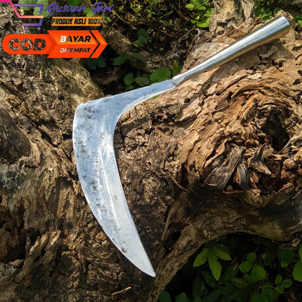 ( Baja Putih ) Arit Model Jepang Baja Putih Asli - Sabit Potong Rumput Super Tajam - Arit Pengaritan