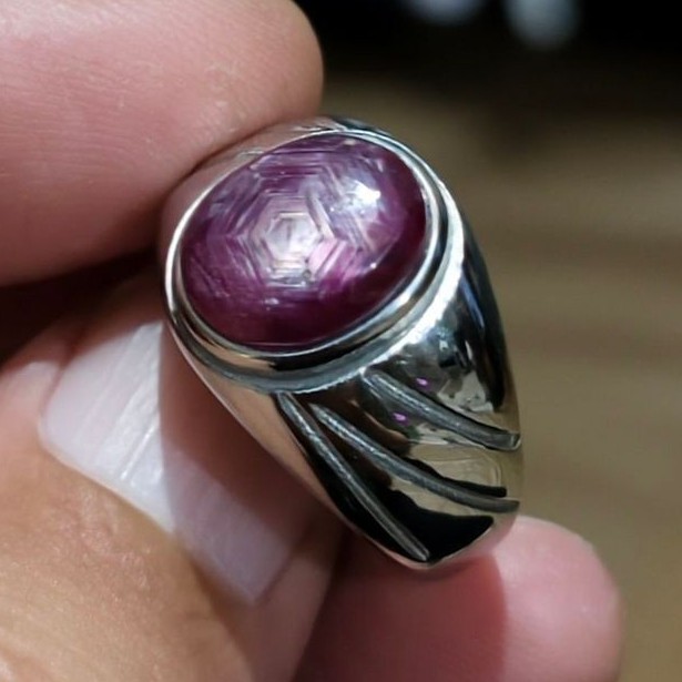Natural Star Ruby Daging No Treatment No Heat Star Tajam Mayung Ajiib Motif Fatwa