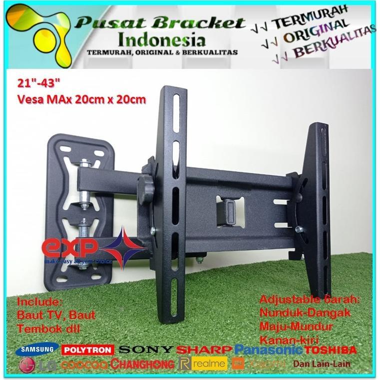 Bracket TV TCL 14 s/d 43 inch 6 ARAH FULL BESI SUPER KOKOH GARANSI 100% ORI