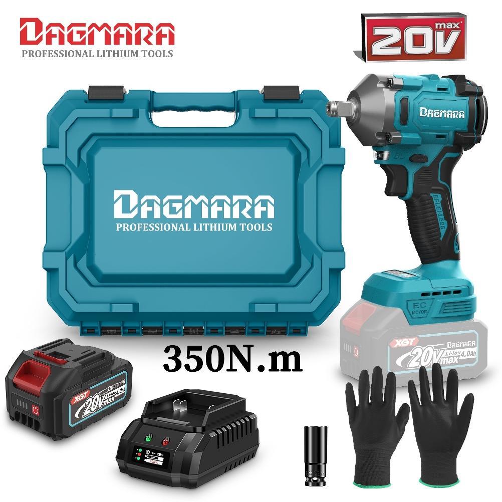 Dagmara 1/2 Inch Heavy Duty Cordless Impact Wrench Electric Impact Wrench Socket Brushless Bor