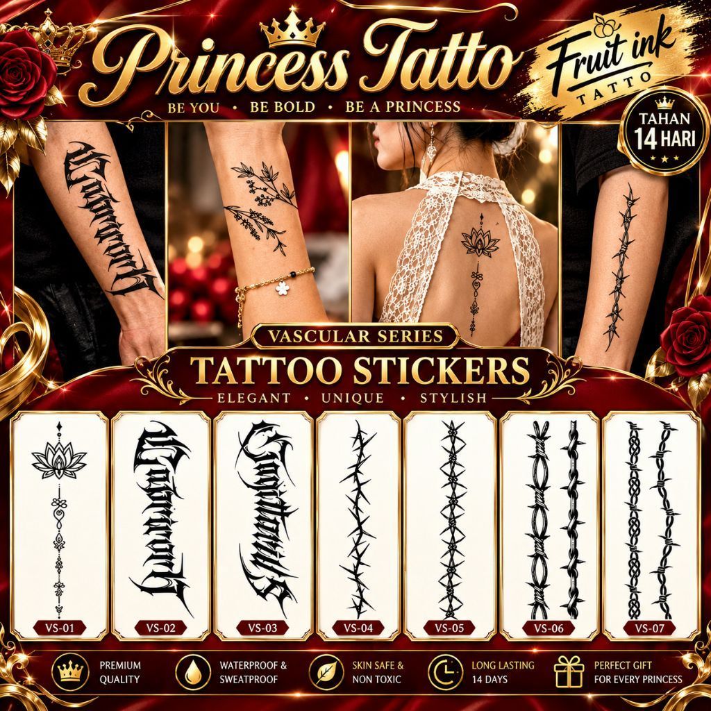 TATTO | Tatto semi permanent | Fruit ink tatto | Tatto tahan air | Tatto kawat duri | Tatto gelang t