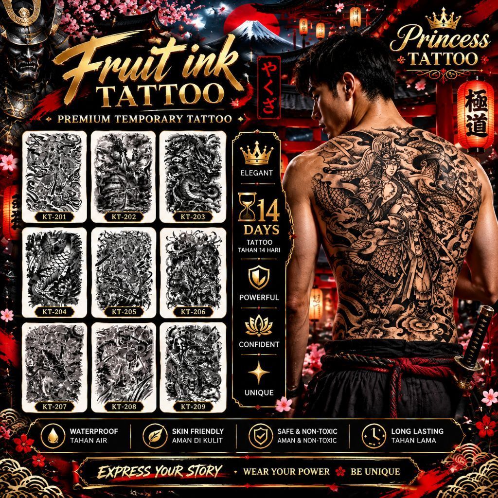 TATTO | Tatto semi permanent | Tatto full punggung | Fruit ink tatto | Tatto tahan air