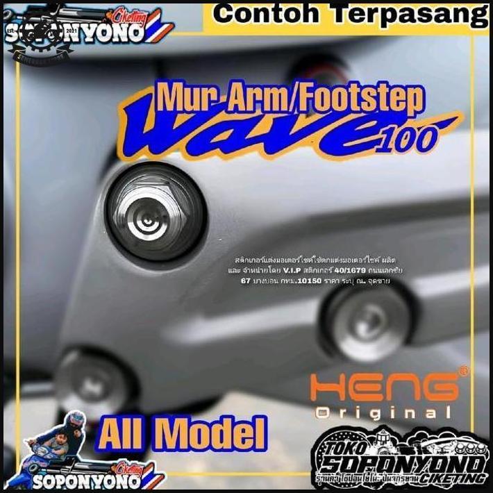Mur Arm/ Footstep Stainless All Model By Heng Handmade Original Thailand For Wave 100 Supra 100 Supr