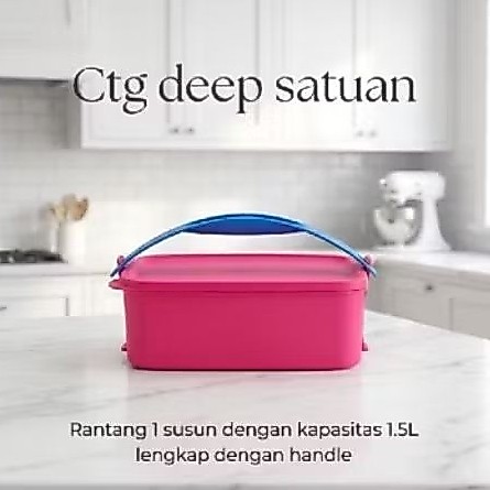 Rantang Baru Deep CTG Click To Go 1,5L Tupperware with handle
