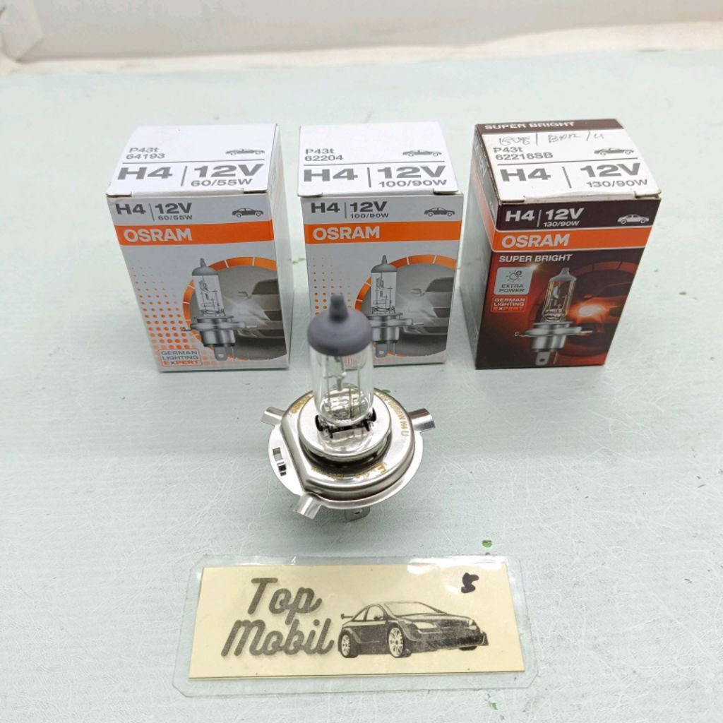 Bohlam Halogen H4 12V 60/55W H4 12V 100/90W H4 12V 130/90W merk Osram