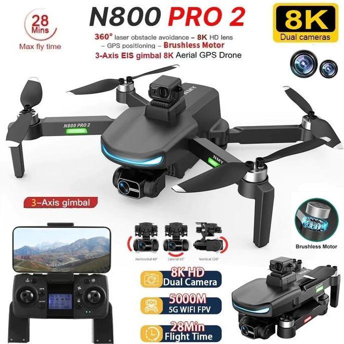 Drone LYZRC N800 PRO 2 4K Ultra HD GPS Auto Return 3Axis Anti Shake Gimbal 360 Laser Avoidance Alt D