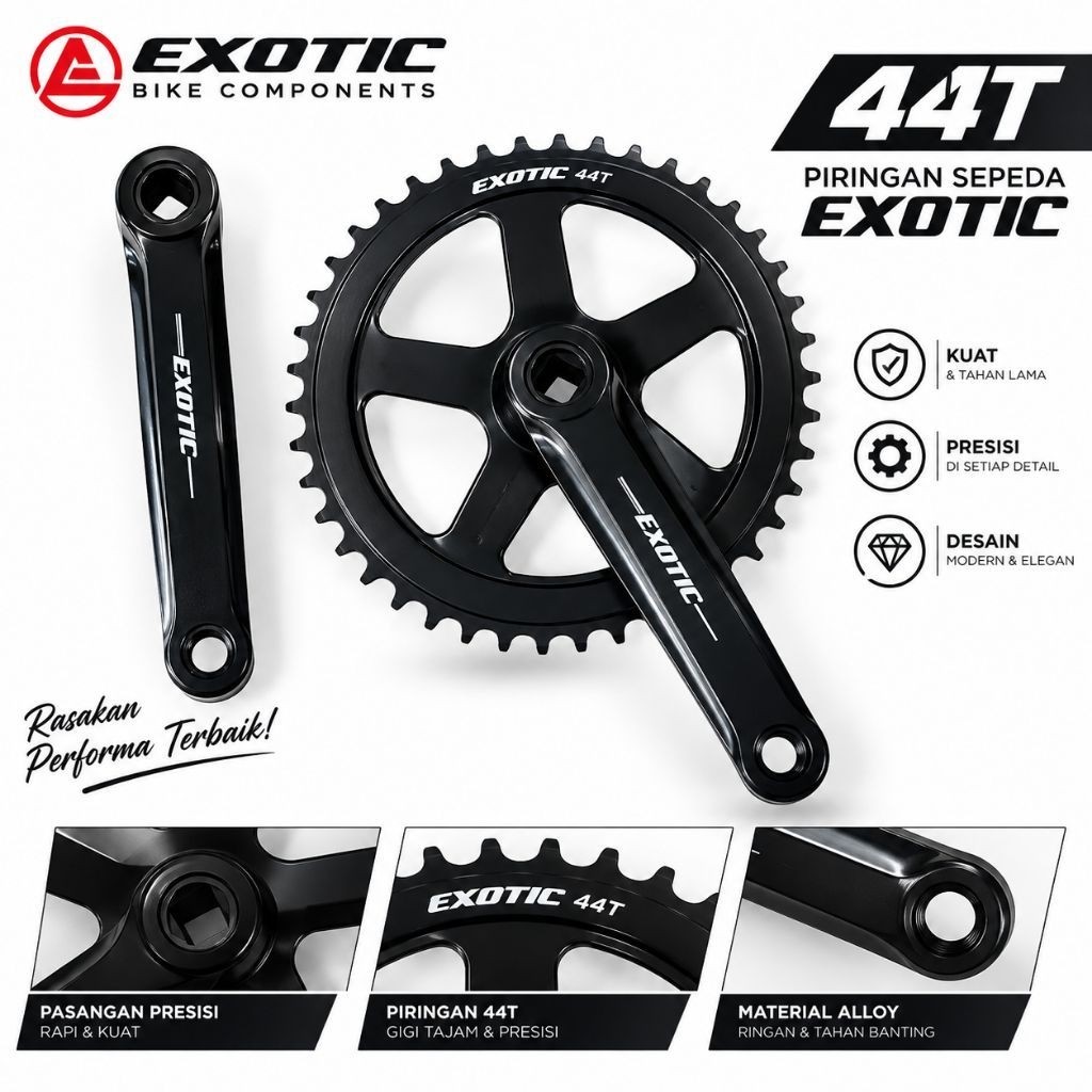 Piringan Sepeda Exotic 44T Crank Set Alloy BMX MTB Single Speed