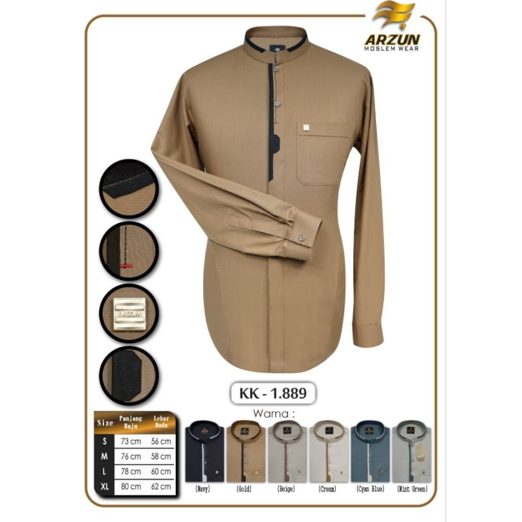 KOKO ARZUN | KEMEJA KEMKO LENGAN PANJANG MANSET | KEMEJA PRIA DEWASA | KATUN PREMIUM