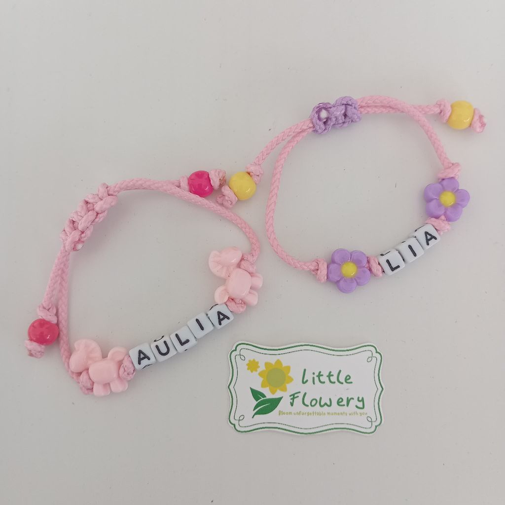 Gelang Tali Anak Custom Manik Nama Murah