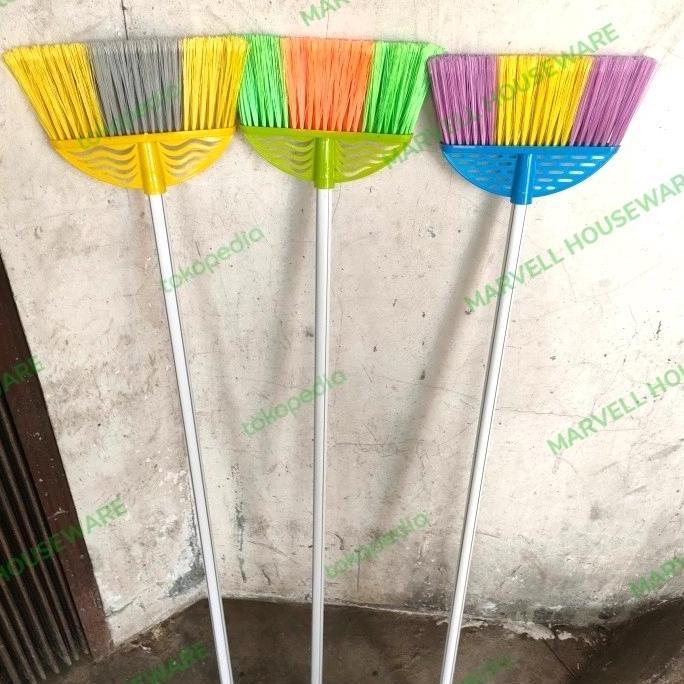 Sapu Lantai Nylon Plastik + gagang Murah Bagus/Sapu senar/Sapu Manila