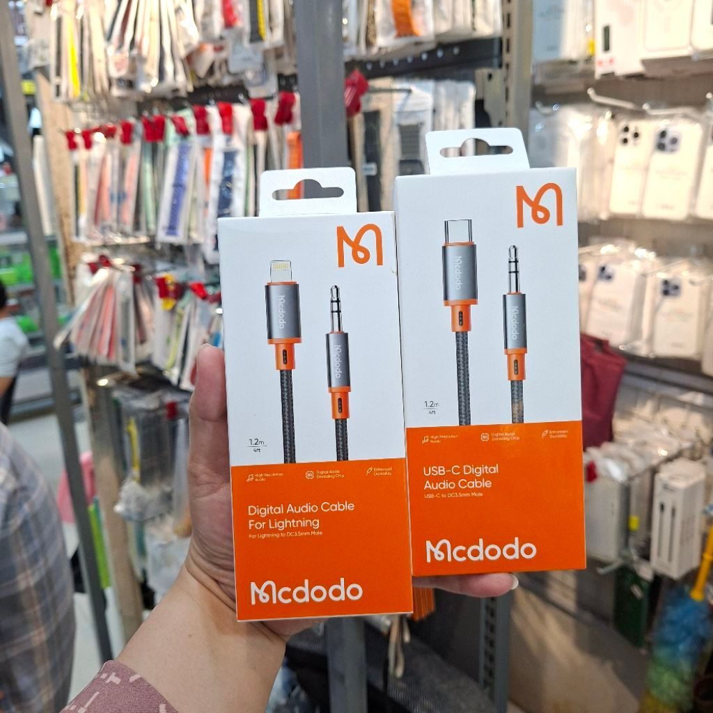 KABEL AUDIO BLACK MCDODO Lightning to Aux CA-0780 | Audio Type C  to Aux CA-0820 1,2M