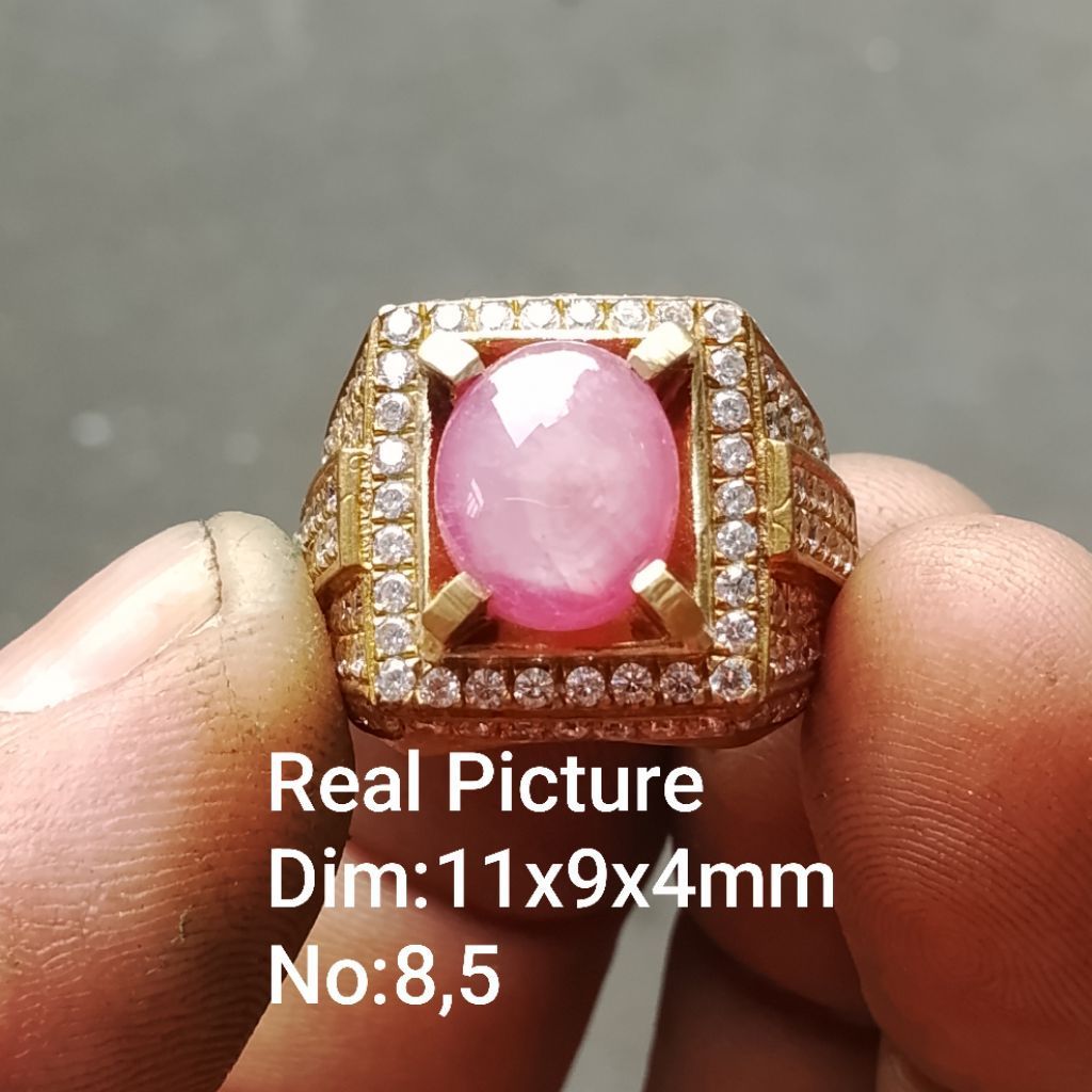 Batu Permata Merah Rubby star Natural Afrika Mozambik top Real Quality(Real picture) stok 1