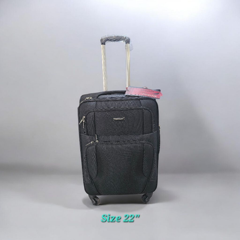 Koper Softcase Paviotti D1693 Ukuran 22 inci Expanding Roda 4 Seleting Anti Tusuk Hitam