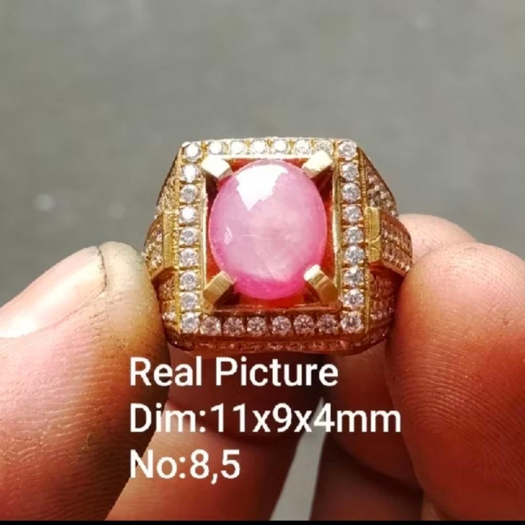 Batu Permata Merah Rubby Star Natural Afrika (Mozambik) Top real Quality (Realpict) Stok 1