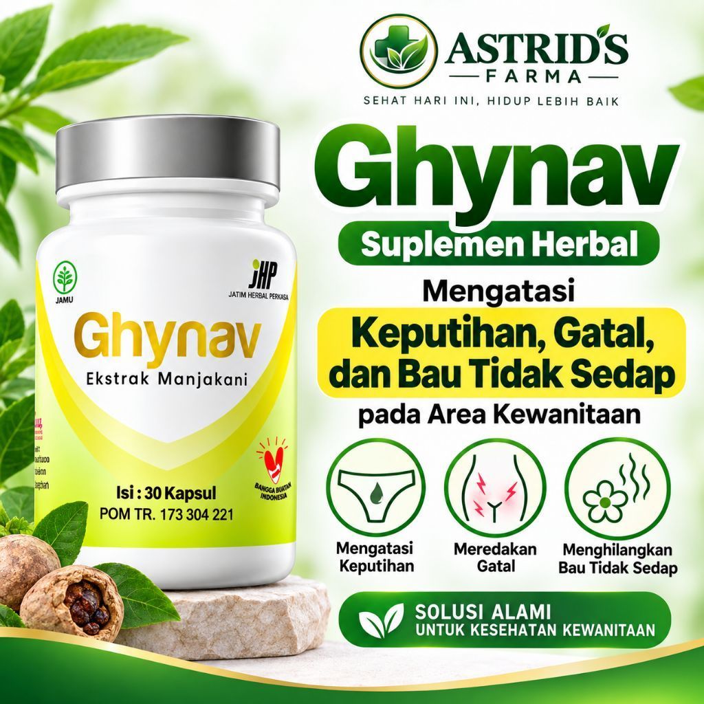 GHYNAV Kapsul 100% Original Herbal BPOM Keputihan Abnormal Ampuh untuk Perawatan Kewanitaan Gatal Hi