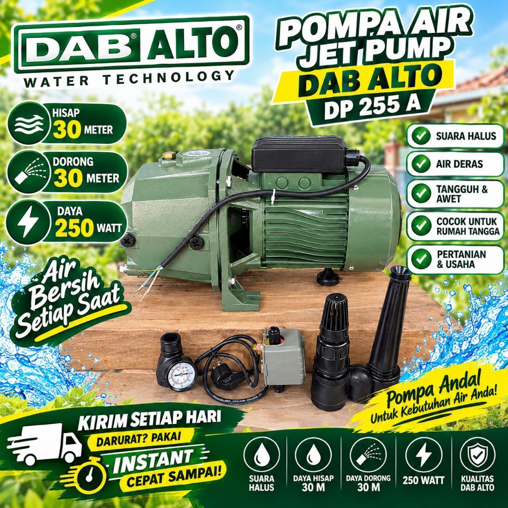 Pompa air jet pump dab alto dp 255 sumur dalam