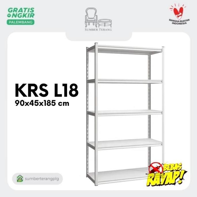 (Masterpiece) Rak Serbaguna Besi KRS L18 Rak Laundry Rak Besi 5 Tingkat Rak Perpustakaan