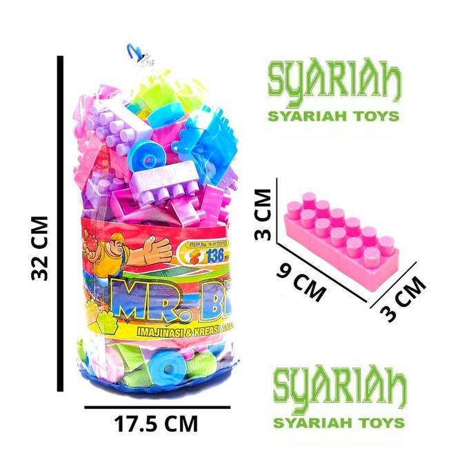 MAINAN EDUKASI CREATIVE MR BLOCK BRICK BALOK SUSUN DIY BONGKAR PASANG