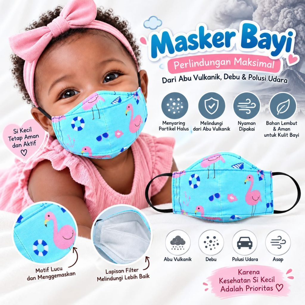 BEST SELLER Masker BAYI MOTIF, Masker Baby 3 Ply ada kawat,Masker KF94 Bayi,Masker Mouson Baby,Maske