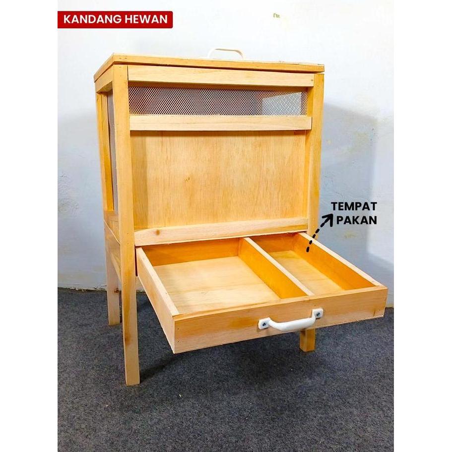 Box Jangkrik Kandang Mencit Tikus Putih Plus Tutup & Tempat Pakan Cocok untuk Hewan Kecil 35x30x55 c