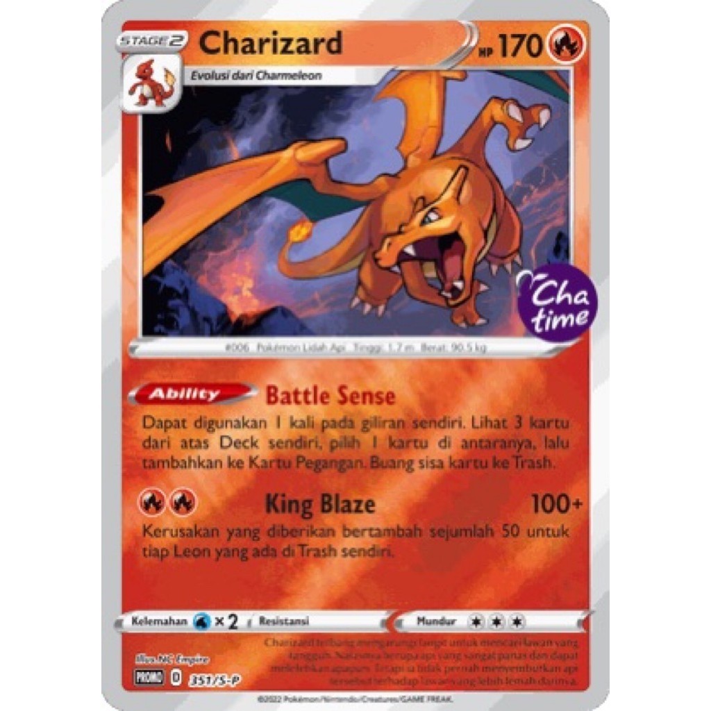 Charizard Chatime #351 Promo Pokemon Sword and Shield - Kartu Pokemon TCG Original Indonesia