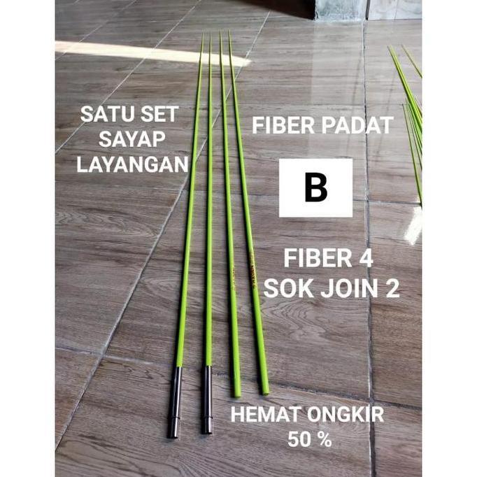 Bestprice- satu set blank fiber sayap layangan gapangan 100cm  150cm 200cm