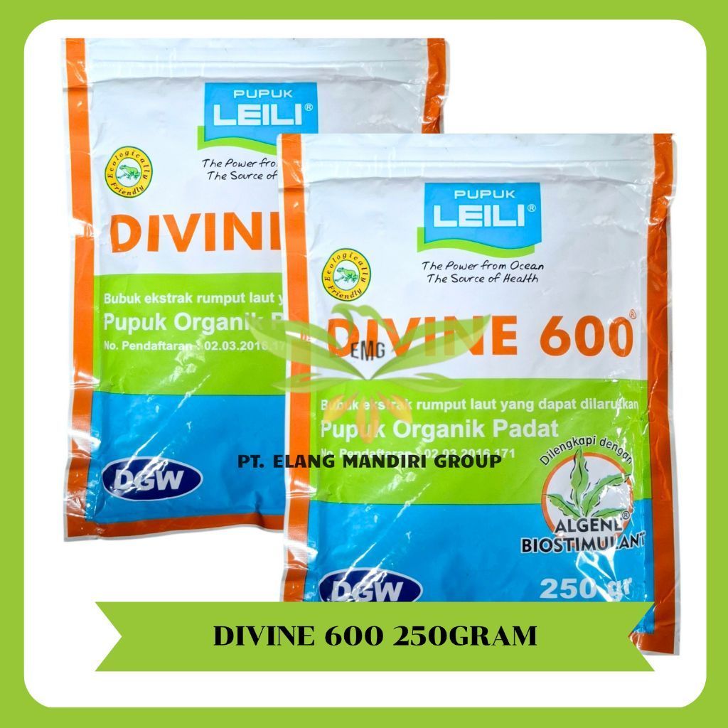 LEILI DIVINE 600 250gr Pupuk C-organik 30,92% Organik Ekstrak Rumput Laut Untuk Semua Jenis Tanaman 