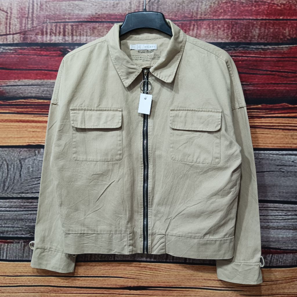 jaket harington MELROY boxy polos size XL casual bagus