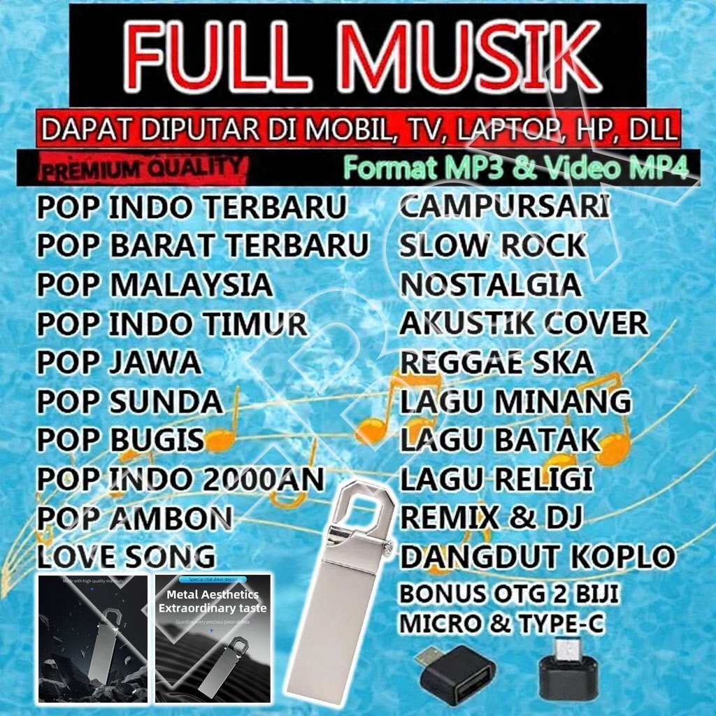 FLASHDISK MUSIK LAGU 32GB || FLASHDISK BUAT MOBIL || SPEAKER || TV || || BONUS OTG