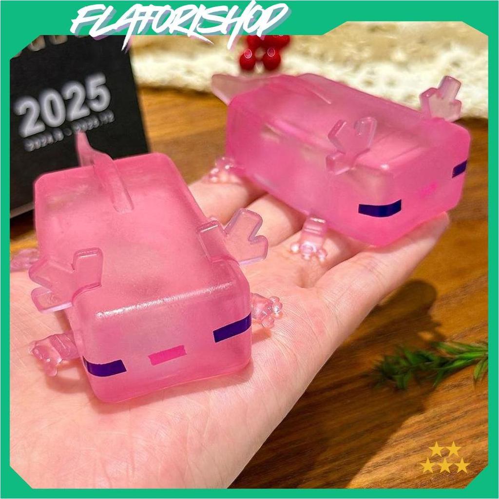 Mainan Squishy Ikan Mas & Axolotl - Squishy Silikon Transparan, Alat Stress Relief, Hadiah Ultah Kre
