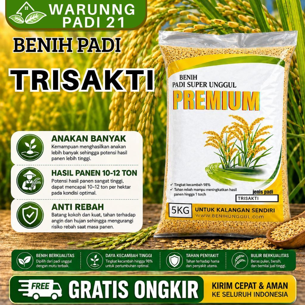 Benih padi unggul TRISAKTI Genjah original kemasan 5kg